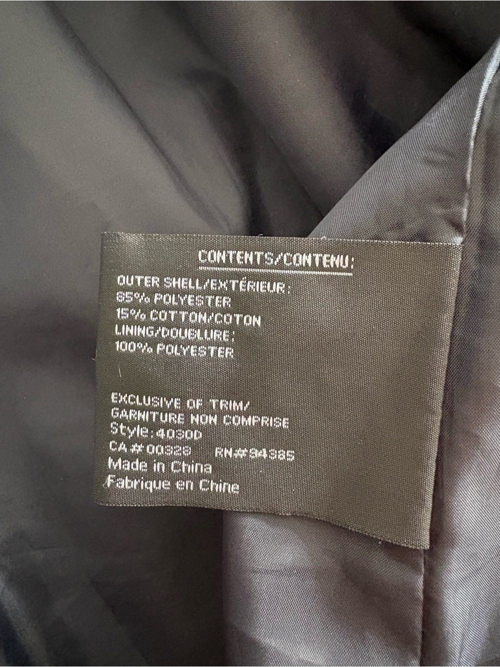 Women's Navy Spring/Fall Patterned Button-Front Coat - Picture 6 of 6